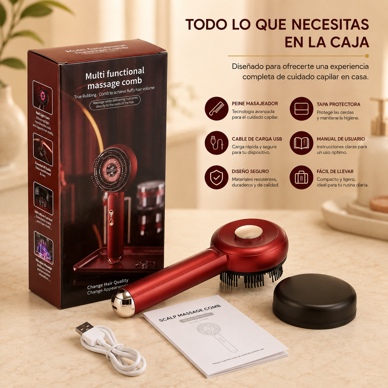 Peine Eléctrico Capilar 3 en 1